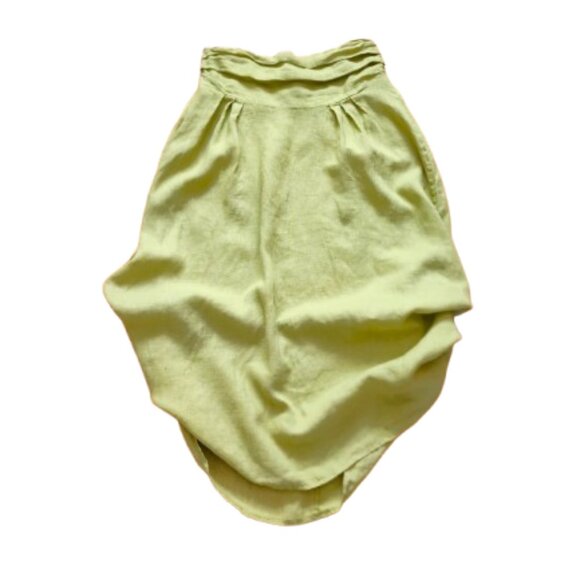 Femme Fatale green 100% linen skirt - Picture 1 of 16